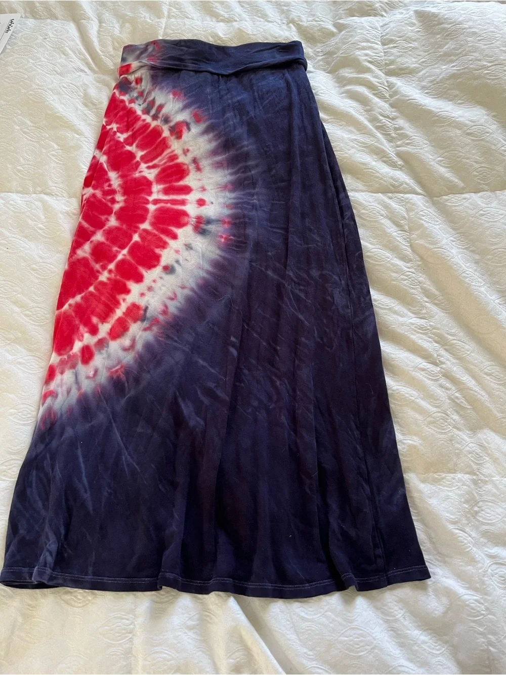 Girls size 10 Tie-Dye Circle Maxi Skirt in Navy & Red